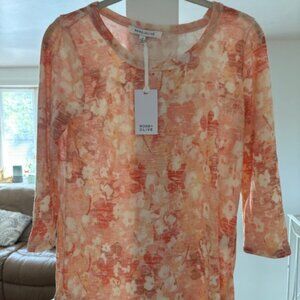 WOMANS ROSE N OLIVE TOP SOZE S NWT